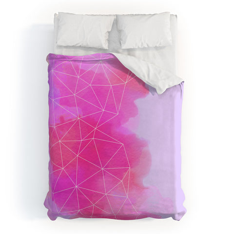 Emanuela Carratoni Geometric Pink Shadows Duvet Cover