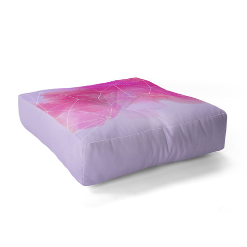 Emanuela Carratoni Geometric Pink Shadows Floor Pillow Square