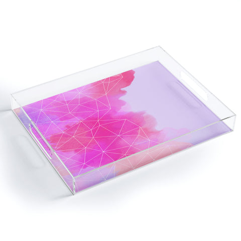 Emanuela Carratoni Geometric Pink Shadows Acrylic Tray