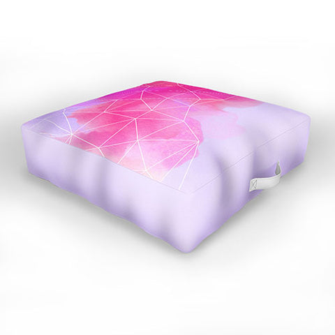 Emanuela Carratoni Geometric Pink Shadows Outdoor Floor Cushion