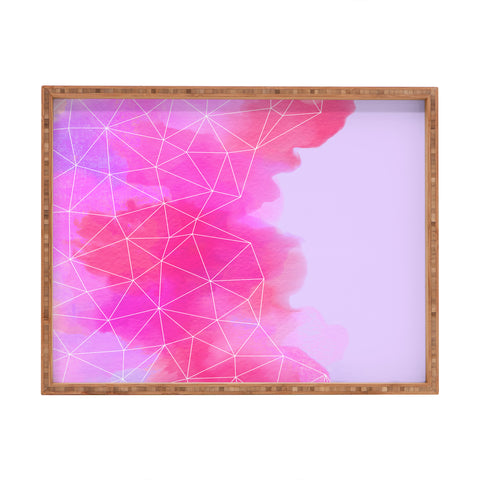 Emanuela Carratoni Geometric Pink Shadows Rectangular Tray