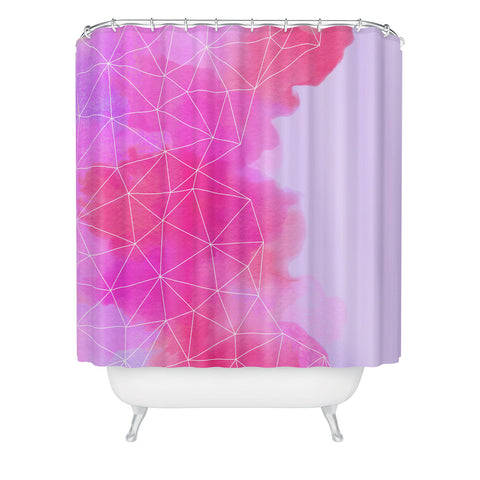 Emanuela Carratoni Geometric Pink Shadows Shower Curtain