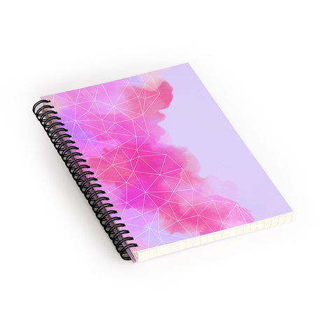 Emanuela Carratoni Geometric Pink Shadows Spiral Notebook