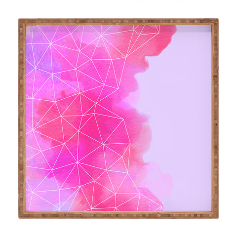 Emanuela Carratoni Geometric Pink Shadows Square Tray
