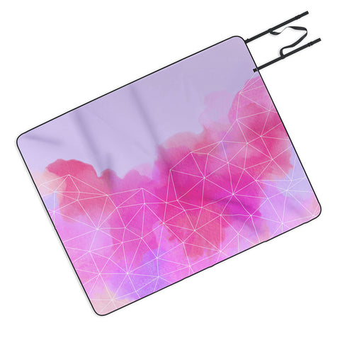 Emanuela Carratoni Geometric Pink Shadows Picnic Blanket