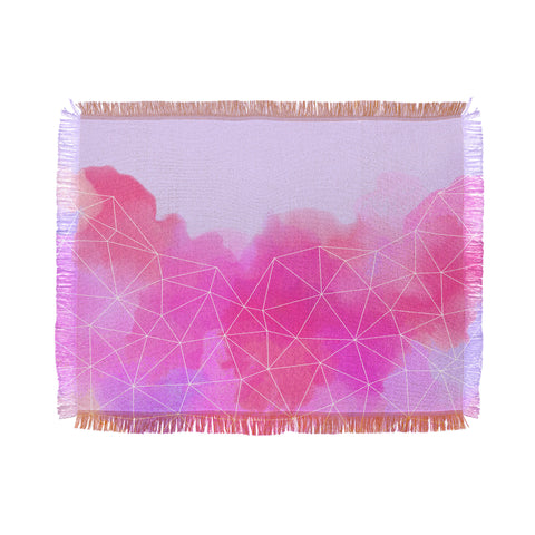 Emanuela Carratoni Geometric Pink Shadows Throw Blanket