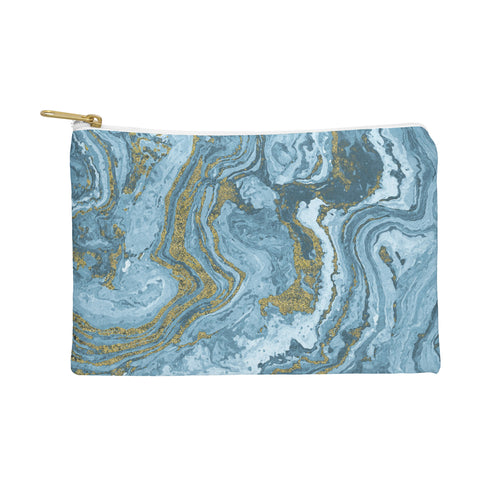 Emanuela Carratoni Gold Waves on Blue Pouch