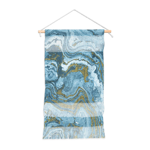 Emanuela Carratoni Gold Waves on Blue Wall Hanging Portrait