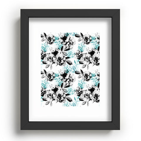 Emanuela Carratoni Gray and Blue Rose Garden Recessed Framing Rectangle