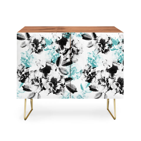 Emanuela Carratoni Gray and Blue Rose Garden Credenza