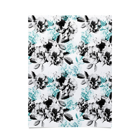 Emanuela Carratoni Gray and Blue Rose Garden Poster