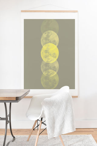 Emanuela Carratoni Gray and Illuminating Moon Art Print And Hanger