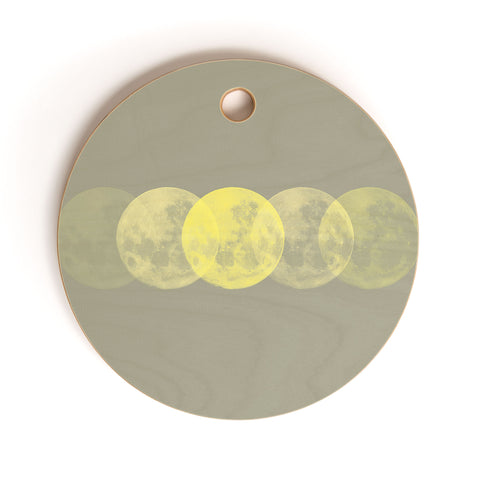 Emanuela Carratoni Gray and Illuminating Moon Cutting Board Round