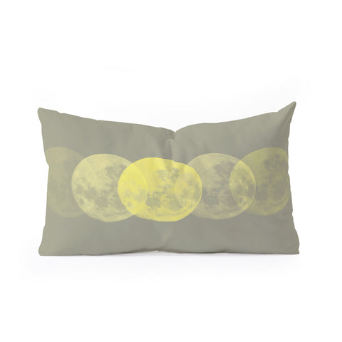 Emanuela Carratoni Gray and Illuminating Moon Oblong Throw Pillow