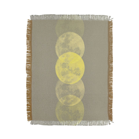 Emanuela Carratoni Gray and Illuminating Moon Throw Blanket