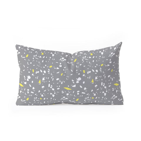 Emanuela Carratoni Gray and Illuminating Terrazzo Oblong Throw Pillow
