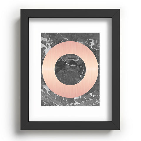 Emanuela Carratoni Grey Marble with a Pink Circle Recessed Framing Rectangle