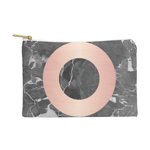 Emanuela Carratoni Grey Marble with a Pink Circle Pouch