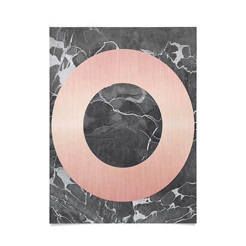 Emanuela Carratoni Grey Marble with a Pink Circle Poster