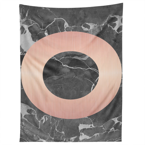Emanuela Carratoni Grey Marble with a Pink Circle Tapestry