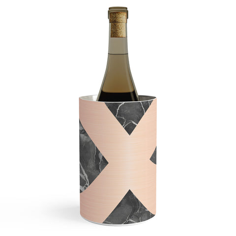 Emanuela Carratoni Grey Marble with a Pink X Wine Chiller