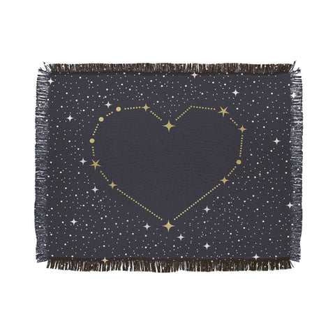 Emanuela Carratoni Heart Constellation Throw Blanket