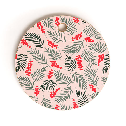 Emanuela Carratoni Holiday Mistletoe Cutting Board Round