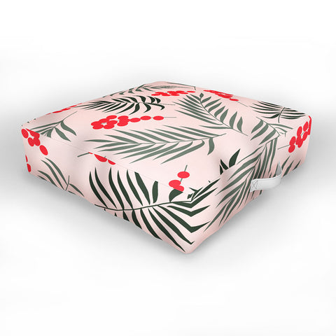 Emanuela Carratoni Holiday Mistletoe Outdoor Floor Cushion