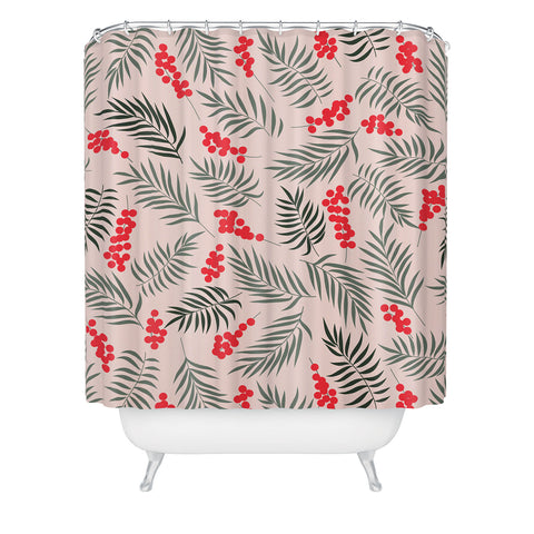 Emanuela Carratoni Holiday Mistletoe Shower Curtain