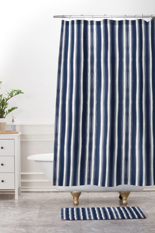 Emanuela Carratoni Indigo Style Shower Curtain And Mat