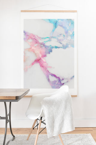 Emanuela Carratoni Iridescent Vein Marble Art Print And Hanger