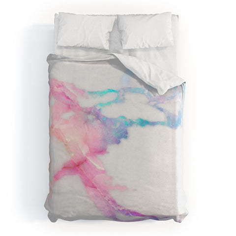 Emanuela Carratoni Iridescent Vein Marble Duvet Cover
