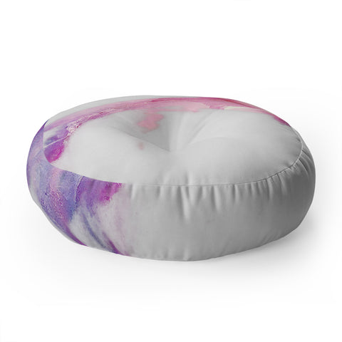 Emanuela Carratoni Iridescent Vein Marble Floor Pillow Round