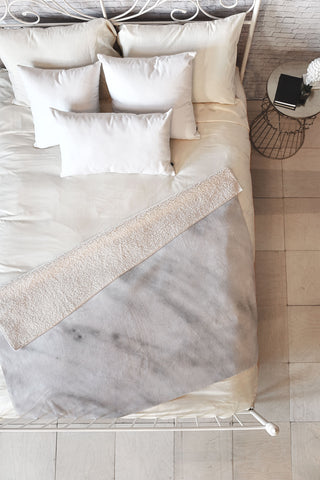 Emanuela Carratoni Italian Marble Carrara Fleece Throw Blanket