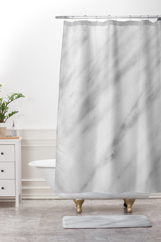 Emanuela Carratoni Italian Marble Carrara Shower Curtain And Mat