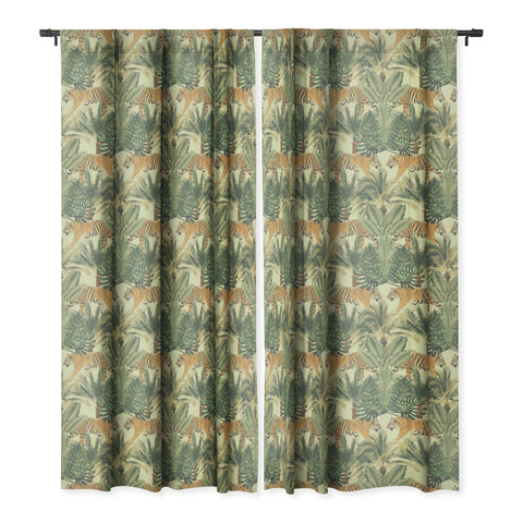 Emanuela Carratoni Jungle Tigers Blackout Window Curtain