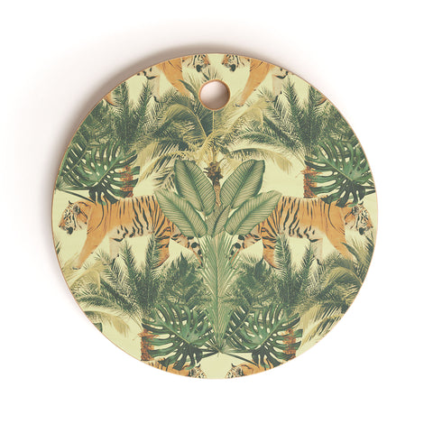 Emanuela Carratoni Jungle Tigers Cutting Board Round