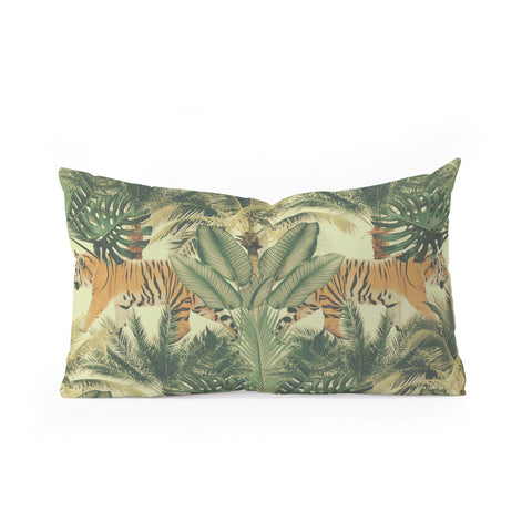 Emanuela Carratoni Jungle Tigers Oblong Throw Pillow