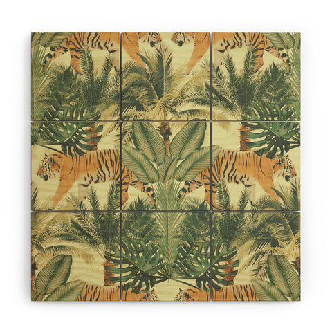 Emanuela Carratoni Jungle Tigers Wood Wall Mural
