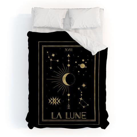 Emanuela Carratoni La Lune or The Moon Gold Duvet Cover