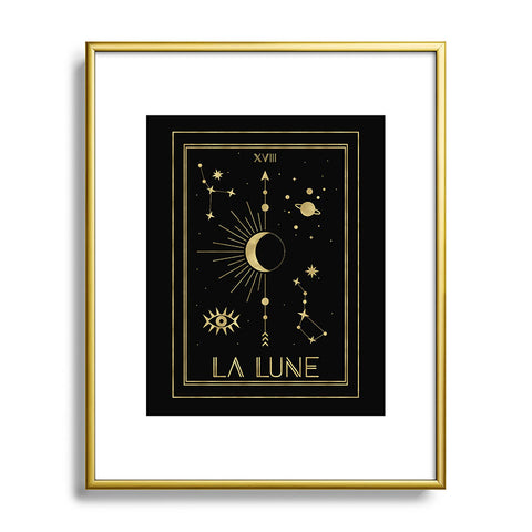 Emanuela Carratoni La Lune or The Moon Gold Metal Framed Art Print
