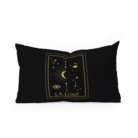 Emanuela Carratoni La Lune or The Moon Gold Oblong Throw Pillow