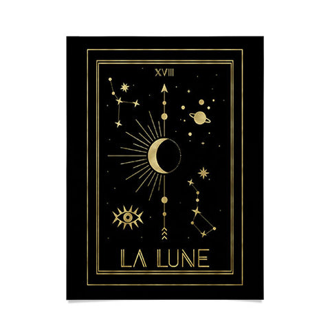 Emanuela Carratoni La Lune or The Moon Gold Poster