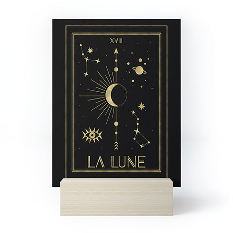 Emanuela Carratoni La Lune or The Moon Gold Mini Art Print