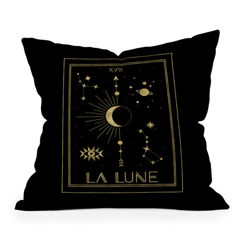 Emanuela Carratoni La Lune or The Moon Gold Throw Pillow