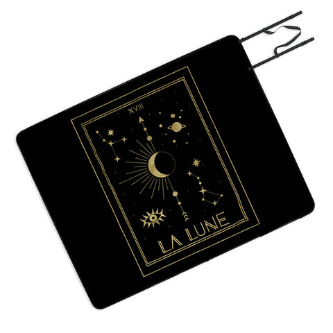 Emanuela Carratoni La Lune or The Moon Gold Picnic Blanket