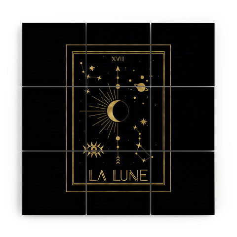 Emanuela Carratoni La Lune or The Moon Gold Wood Wall Mural