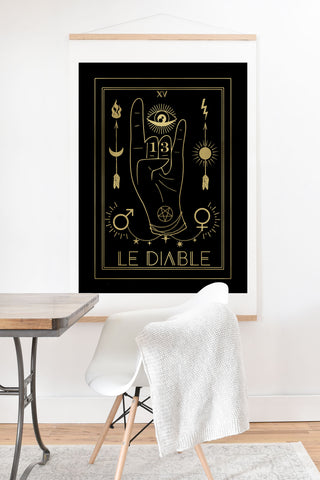 Emanuela Carratoni Le Diable or The Devil Tarot Gold Art Print And Hanger