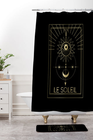 Emanuela Carratoni Le Soleil or The Sun Tarot Shower Curtain And Mat