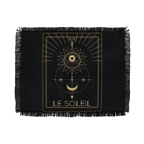 Emanuela Carratoni Le Soleil or The Sun Tarot Throw Blanket